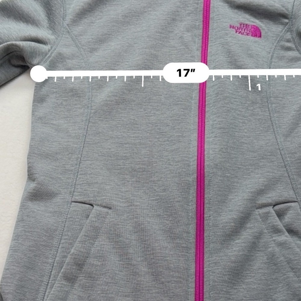 The North Face Agave Full Zip Fleece Hoodie Jacket Womens S Grey Pink - Picture 14 of 16